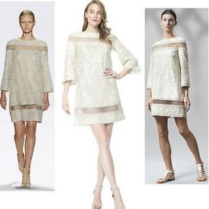 SALE🔥TADASHI SHOJI LACE ILLUSION BEADED DRESS